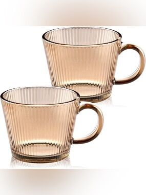 2pcs Glass Coffee Mug Set